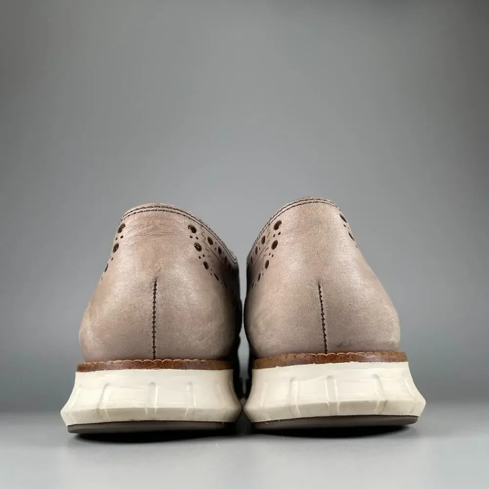 Cole Haan Grand.Os Men's 11 M Gray Leather Wingtip Brogue Oxford Dress Shoes GUC